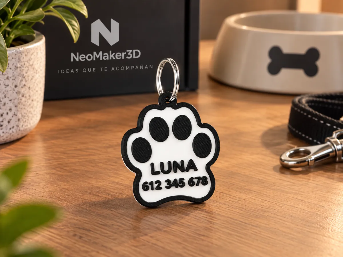 Placas identificativas con forma de huella, personalizadas (pack de 3)